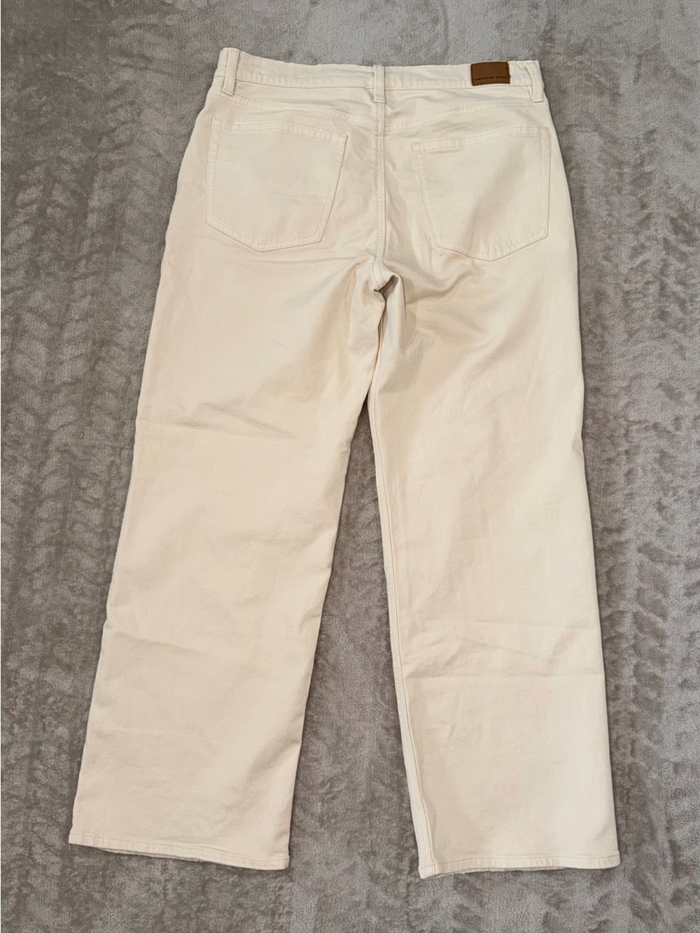 AE Cream Wide Leg Pants Size 12 Neutral Minimalist 90s, Baggy, Y2K - Picture 9 of 11